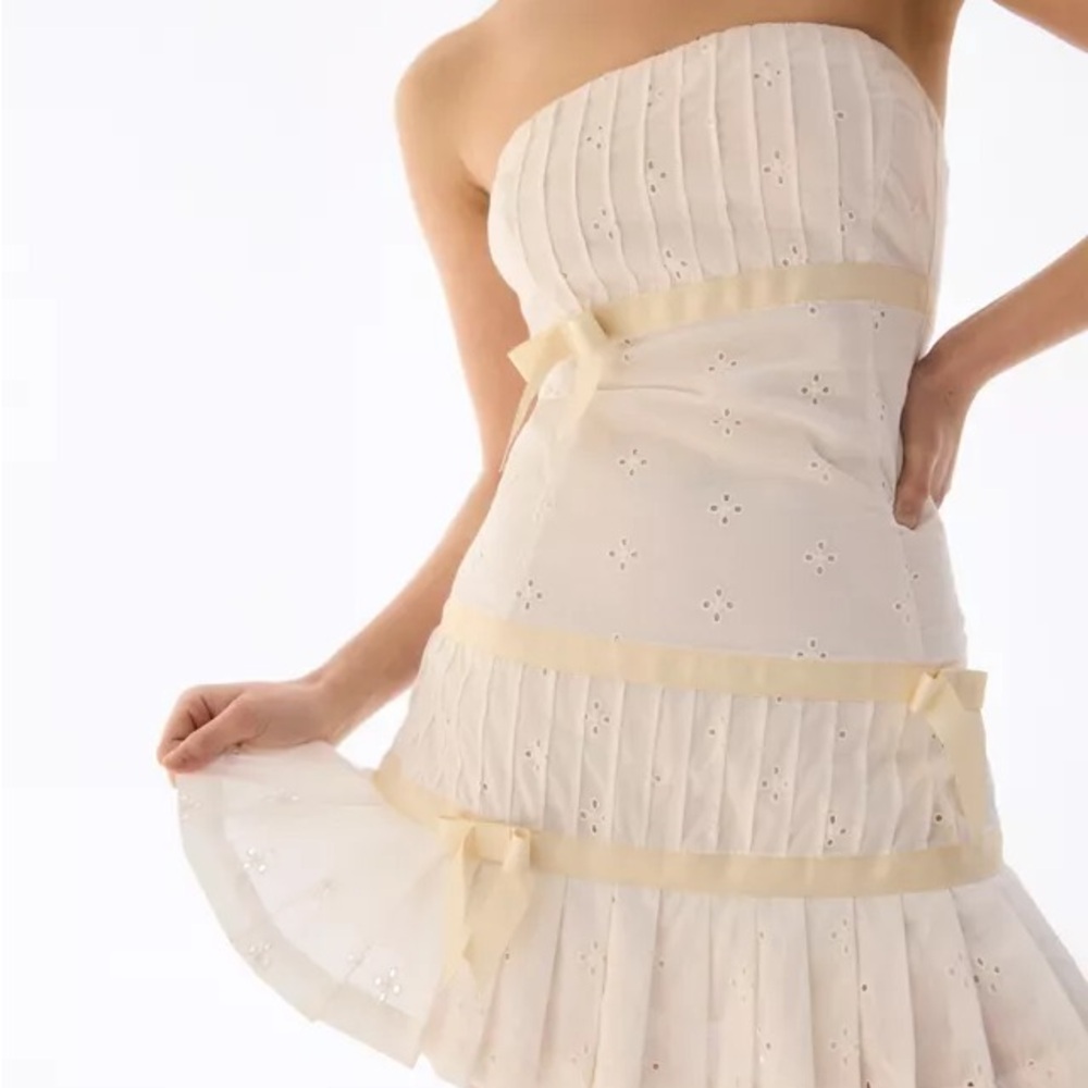 White Kimchi Blue Violetta Eyelet Strapless Mini Dress